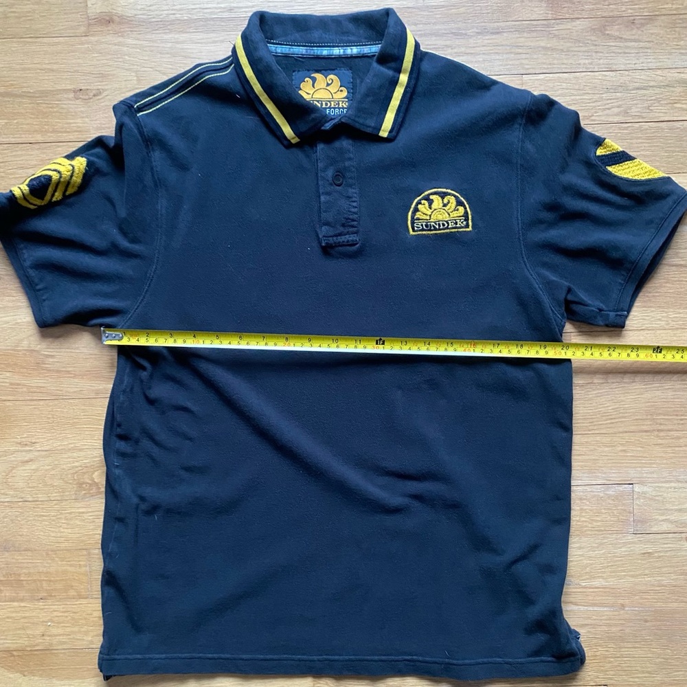 Sundek Black Polo Shirt with Yellow Accents - Picture 3 of 6